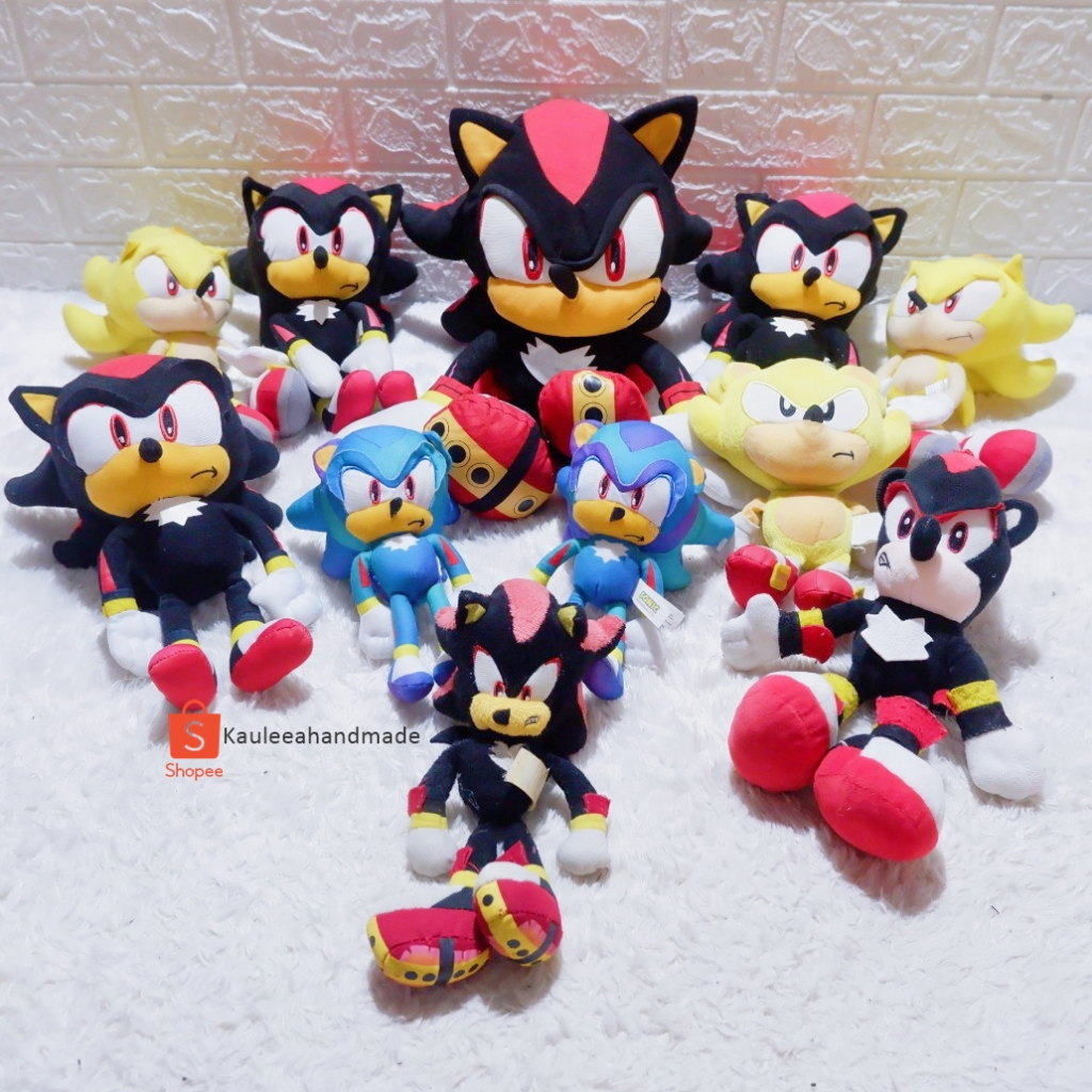 Boneka sonic 3 shadow hitam black the hedgehog werehog ori