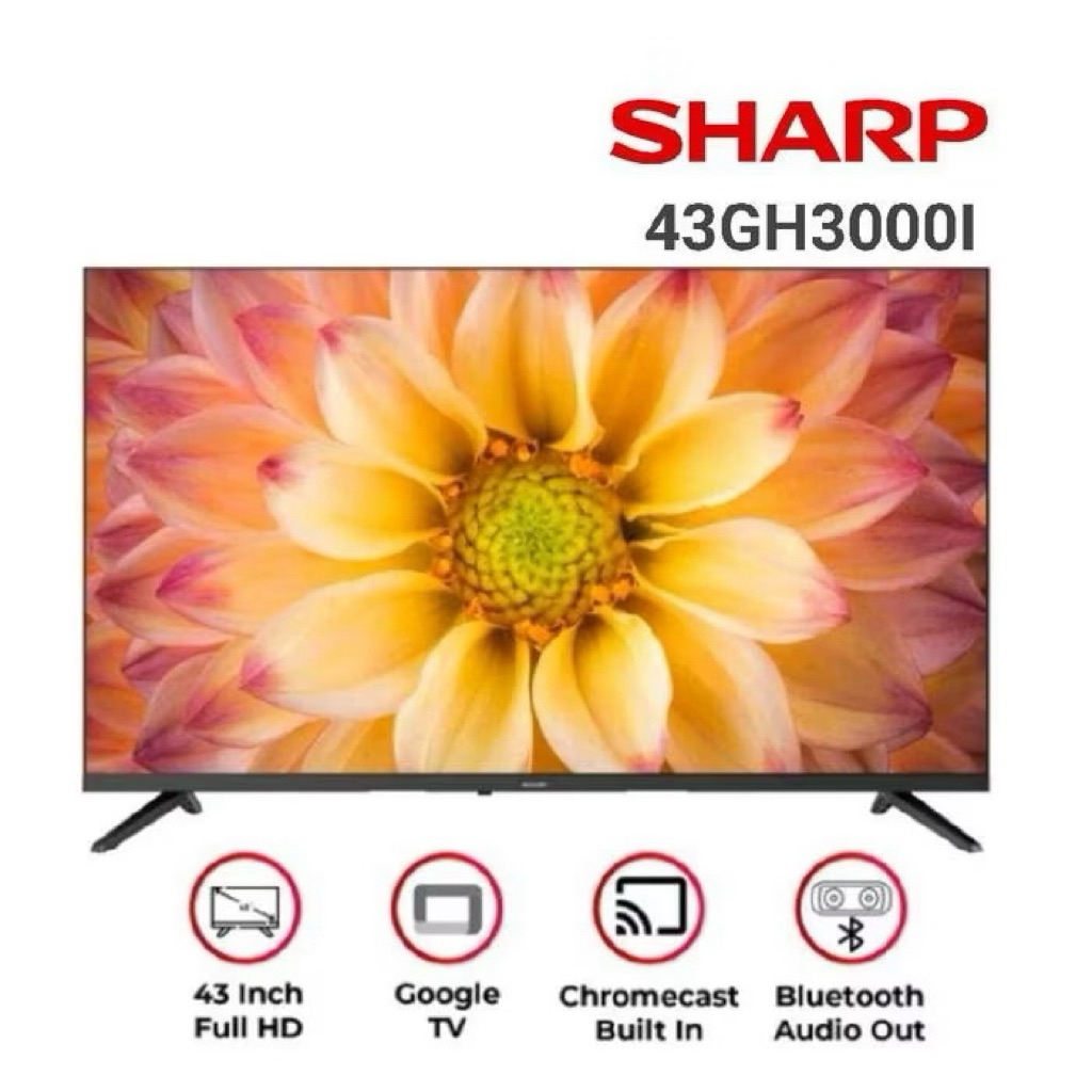 TV Sharp 43inch GOOGLE TV ANDROID 2T-C43GH3000I Sharp LED TV 43” Smart Android Google TV