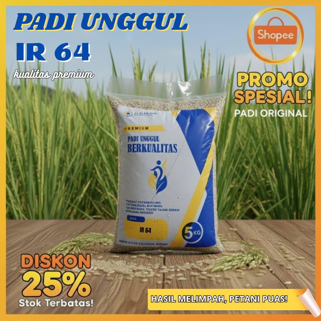 padi ir 64 kemasan 5kg bibit unggulan