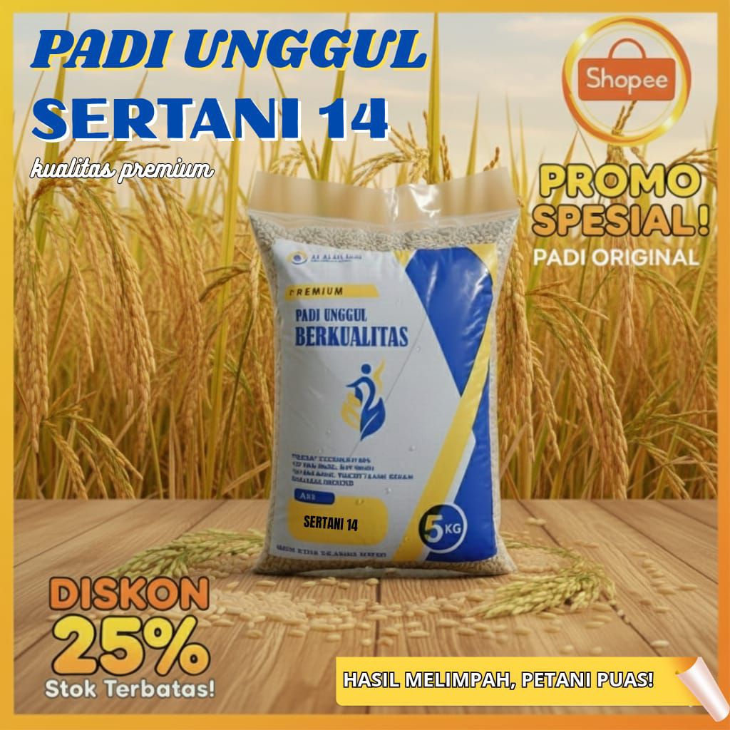 padi sertani 14 kemasan 5kg bibit unggulan