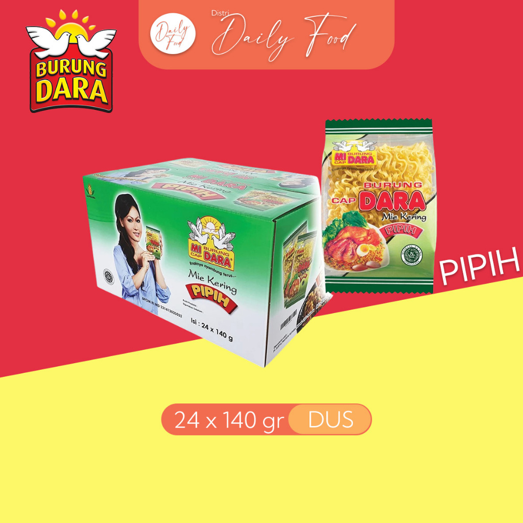 Mie Burung Dara Pipih - 1 Dus | Mie Burung Dara | Mie Kering Pipih