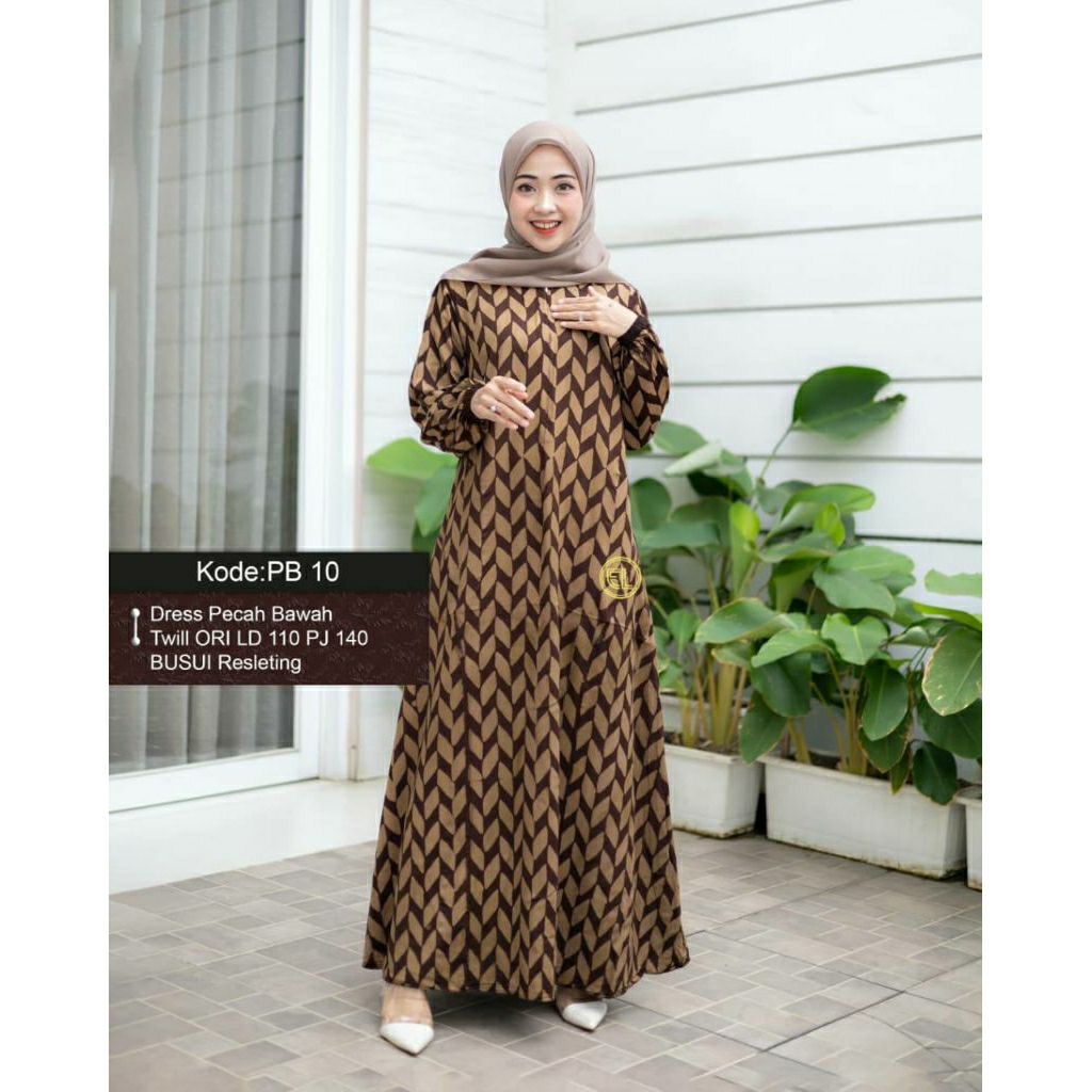Gamis twill elzhaf batik Pekalongan