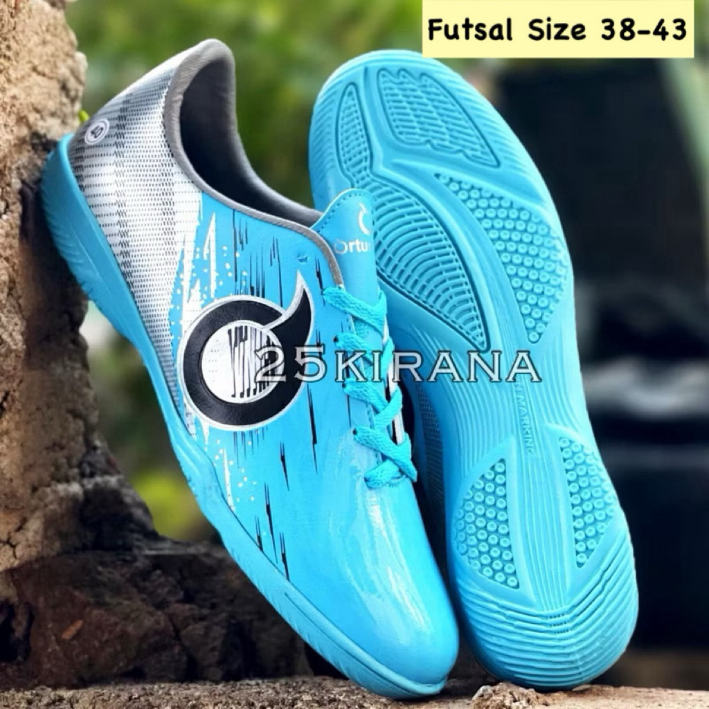 Sepatu Futsal Ortuseight Ortus gread Original sol karet warna pink oren stabilo hitam biru