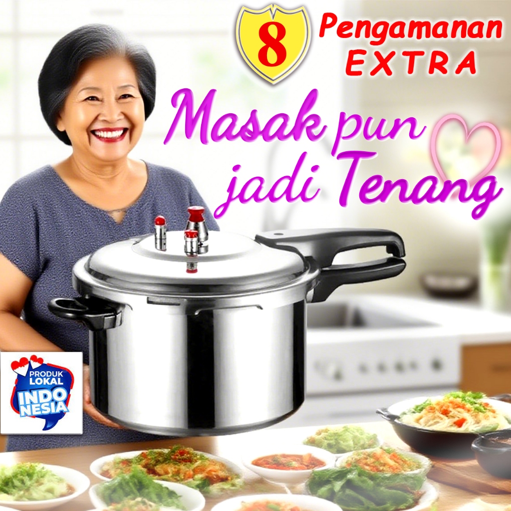 PRESTO DAGING, Presto Ada Kukusan, Panci Presto 8L/12L, Presto Mini 4L, Pressure cooker, Alat Presto