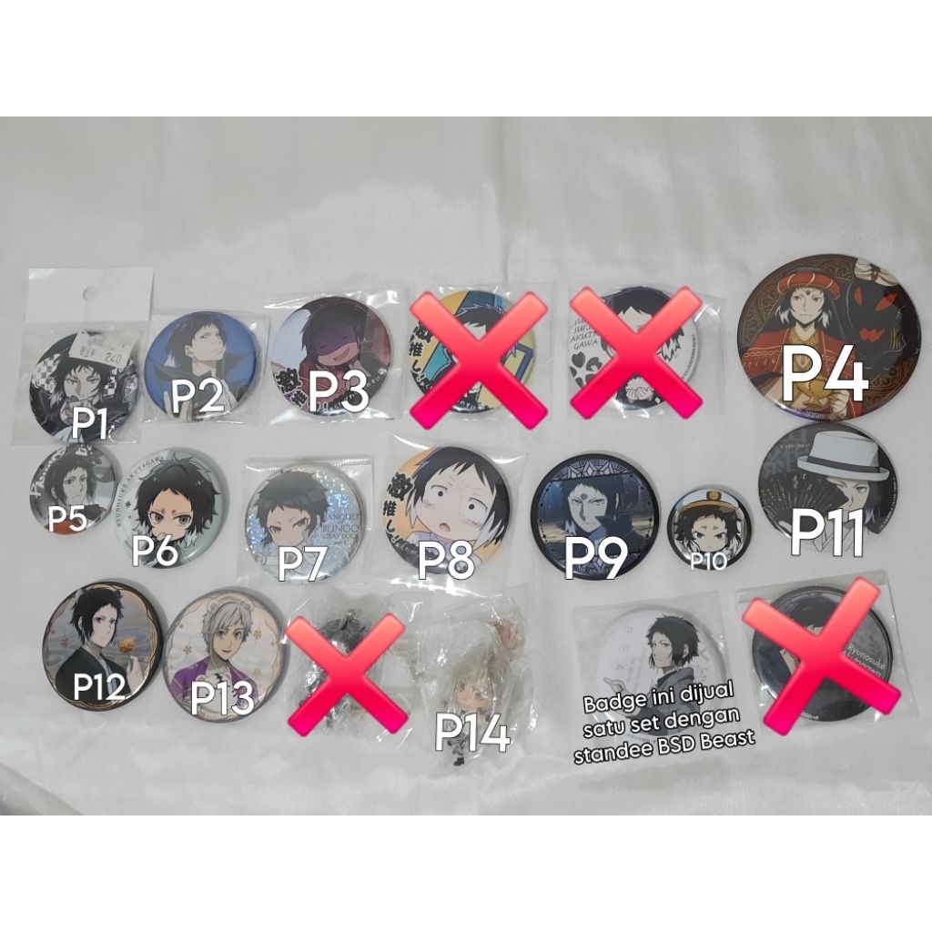 Bungo Stray Dogs BSD pin badge Akutagawa Ryunosuke BACA DESKRIPSI