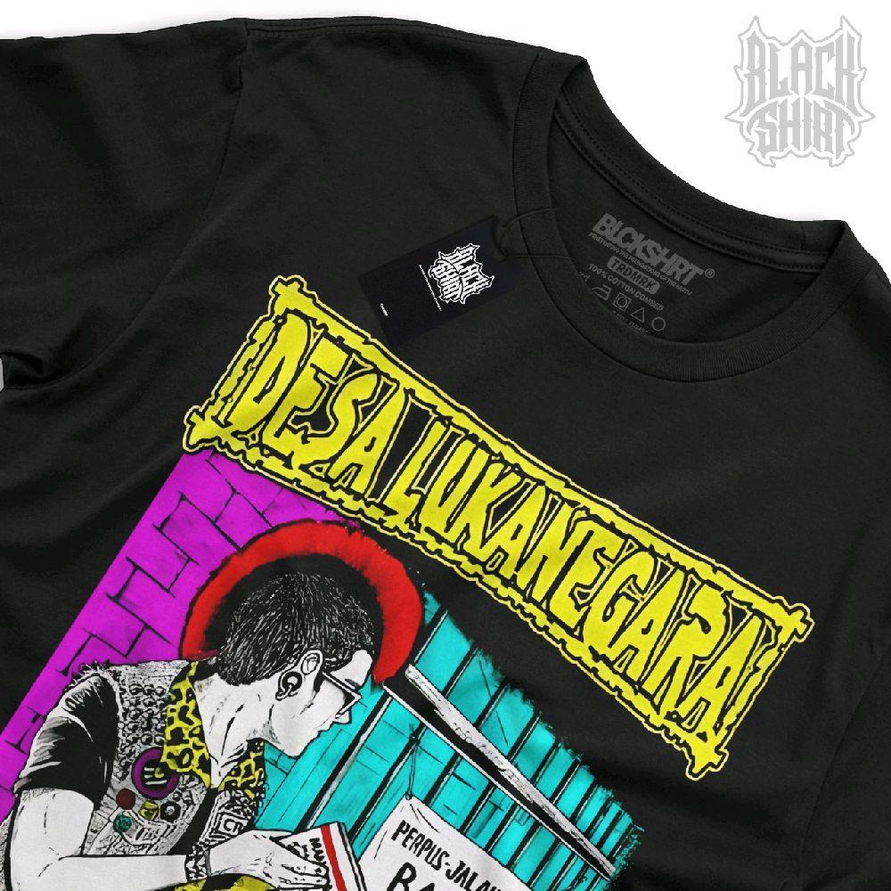 Kaos musik band Desa lukanegara / Jalanan adalah Sekolah / Punk / Blackshirt / Unofficial Merchandis