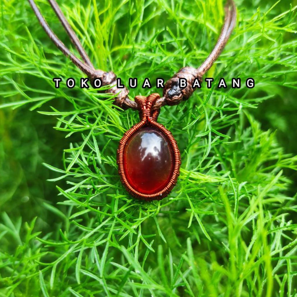 Kalung etnik Wire Wrapped batu Getah Katilayu Super natural 100% asli