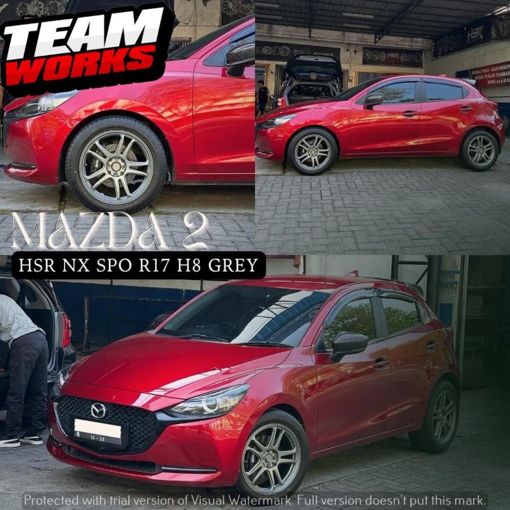 VELG MOBIL RING 17 HSR NX SPO LEBAR 75 ET45 BUAT MOBIL MAZDA VELOZ COROLLA PELK RING 17 GREY