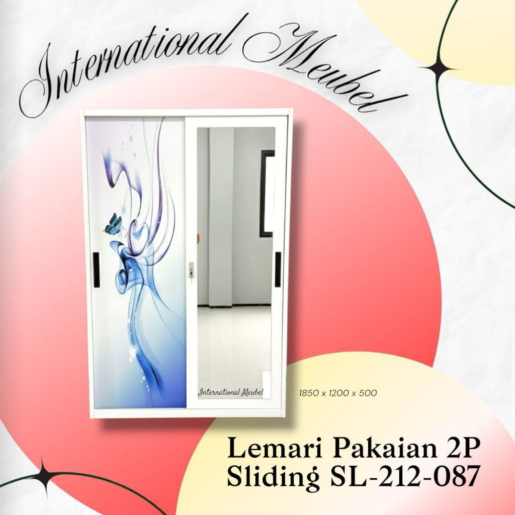 lemari besi sleding 2 pintu
