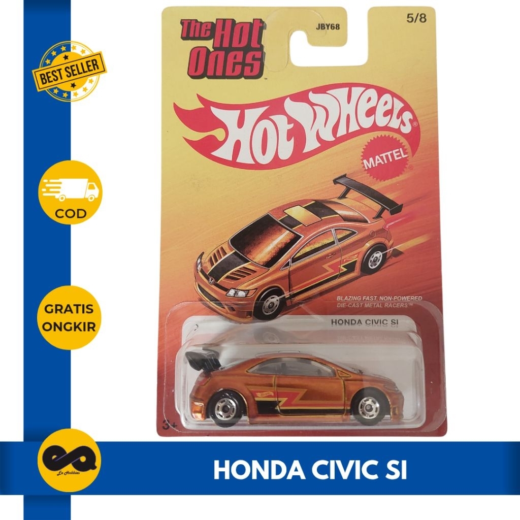 Hot Wheels Silver Series The Hot Ones Honda Civic SI - Gold Emas
