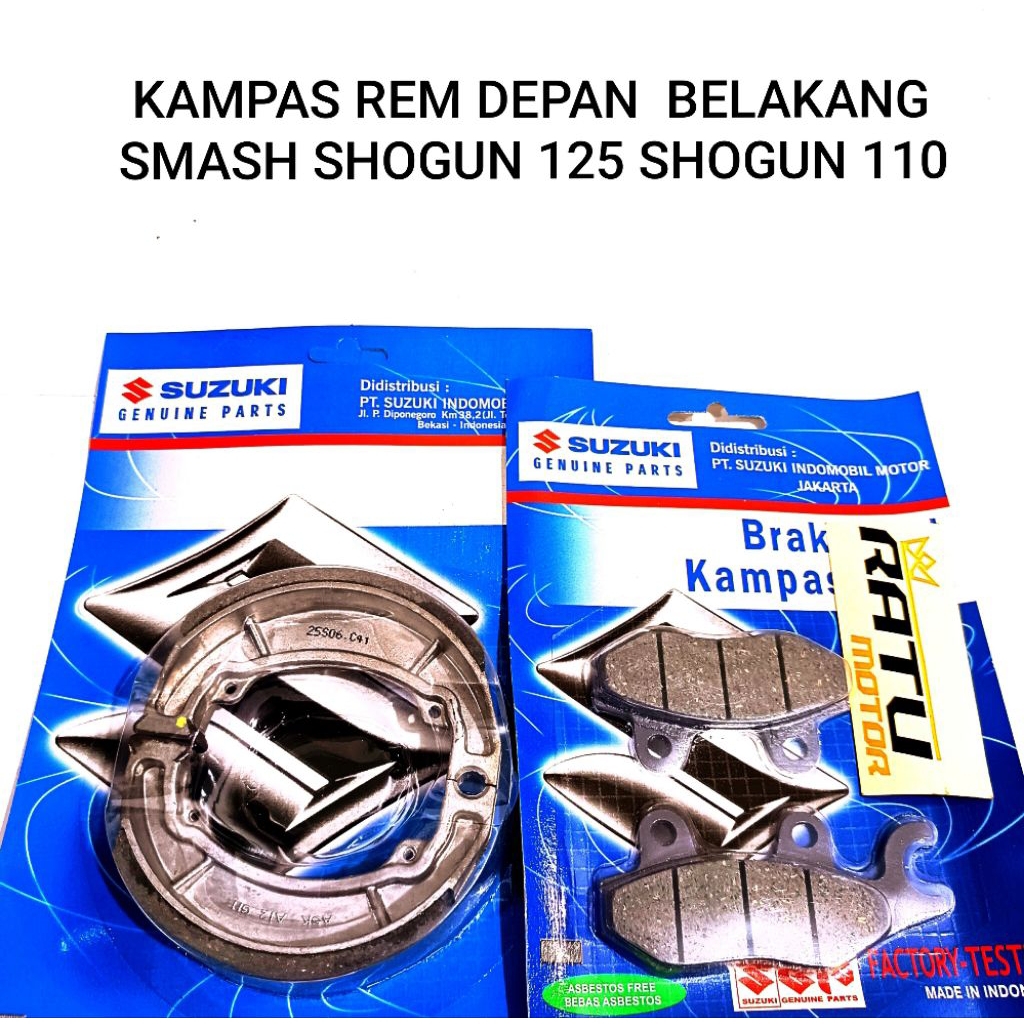 KAMPAS REM DEPAN + KAMPAS REM BELAKANG SMASH SHOGUN 125 SHOGUN 110
