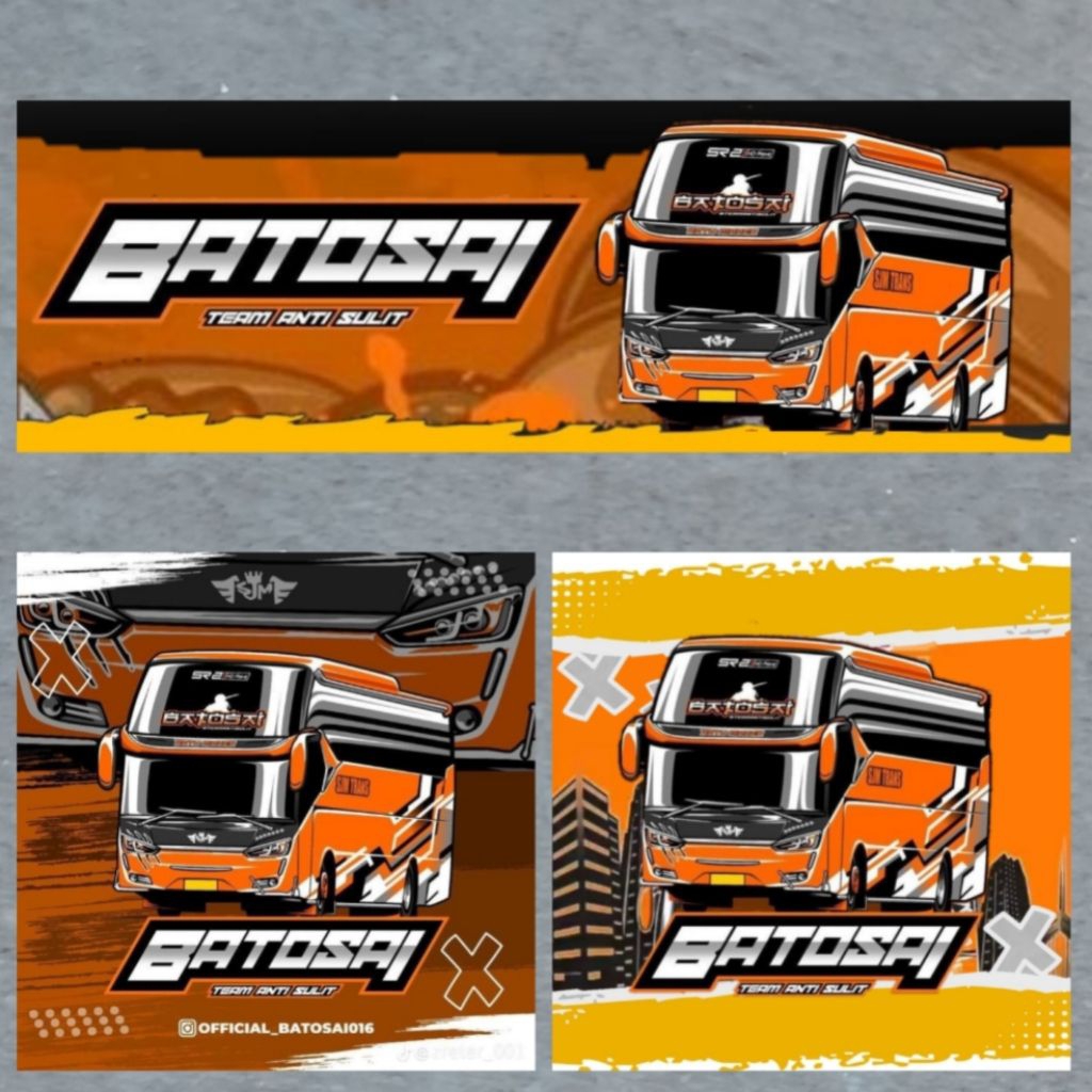 ISI 3 Stiker bus BATOSAI SJM Trans stiker SJM Trans BATOSAI