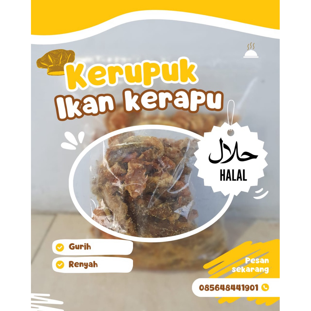 Kerupuk ikan kerapu 1kg mentah