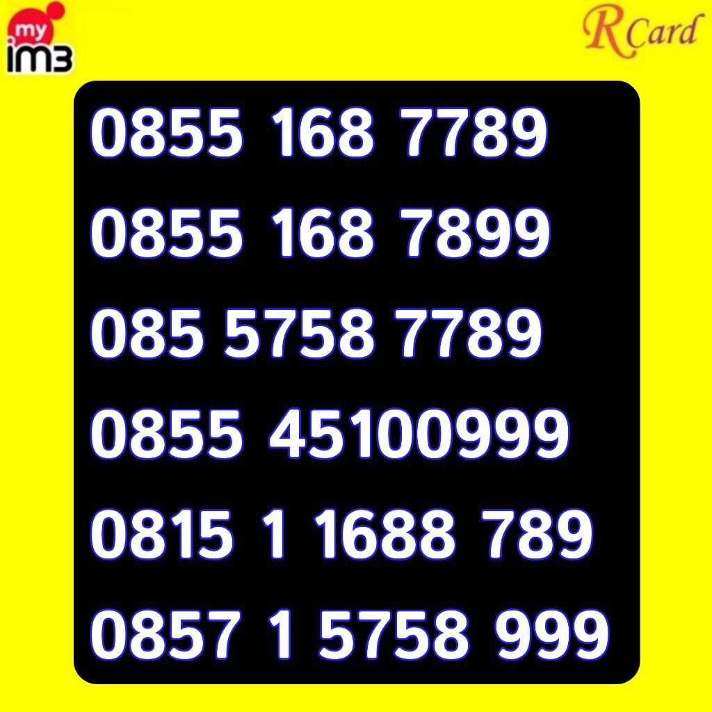 Perdana Nomor Cantik IM3 Indosat 11 12 Digit Maju Mapan 5758 1989 789 7789 100 5758 - 999 1688 789 1