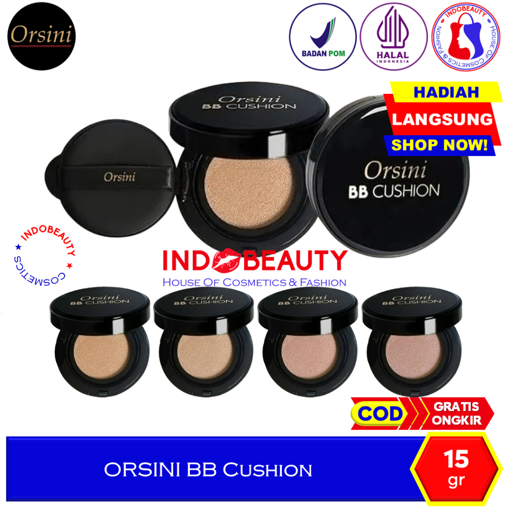 ORSINI BB Cushion Foundation Cream Base Makeup Make Up Alas Bedak