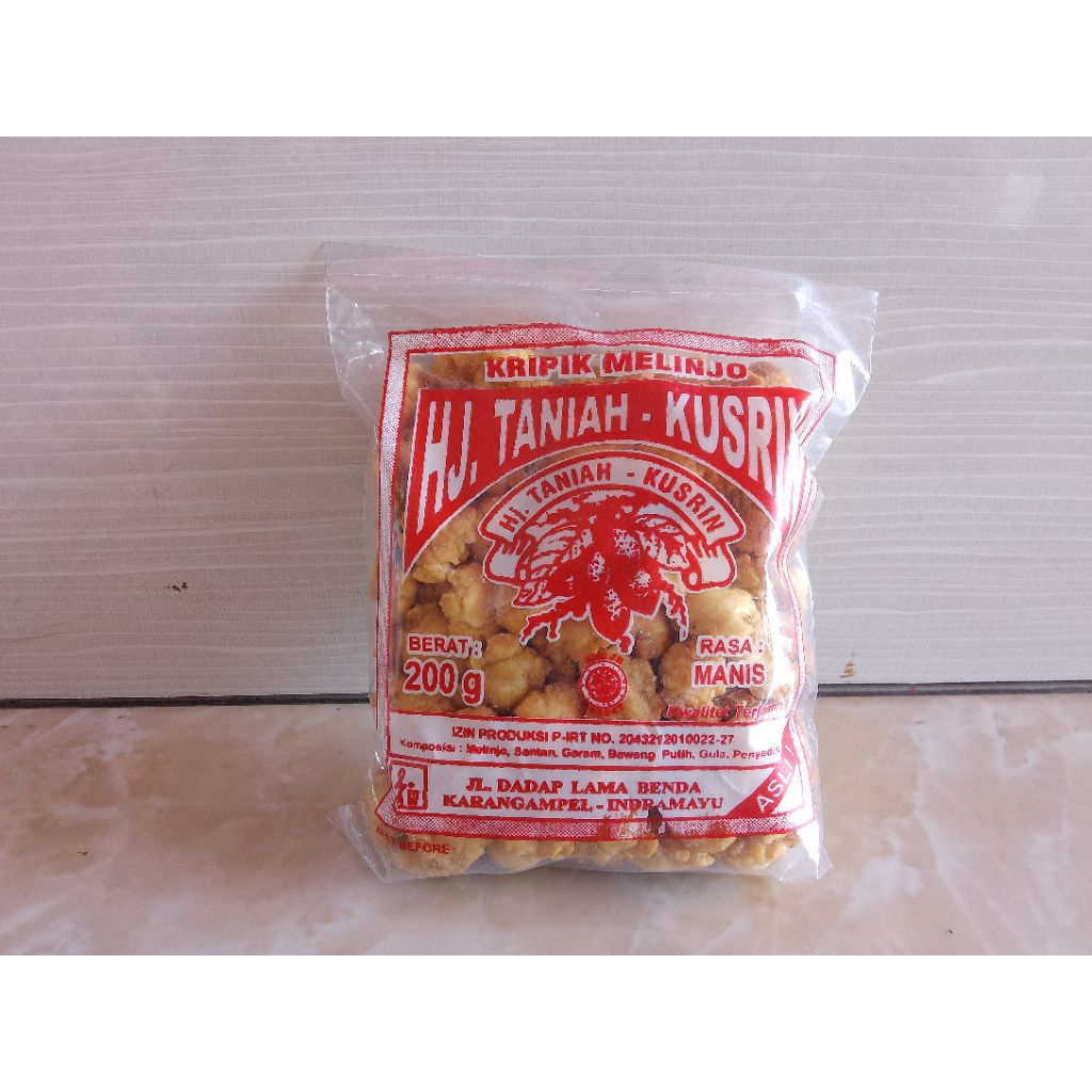 keripik melinjo hj taniah kusrin rasa manis 200gram