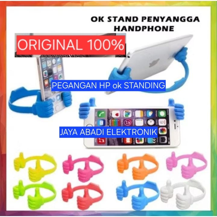 H77 Ok STANDING HOLDER JEPIT HP FLEXSIBLE ORI 100% Stand Handphone Lazy Pod Arm Tripod Desk Meja Kli