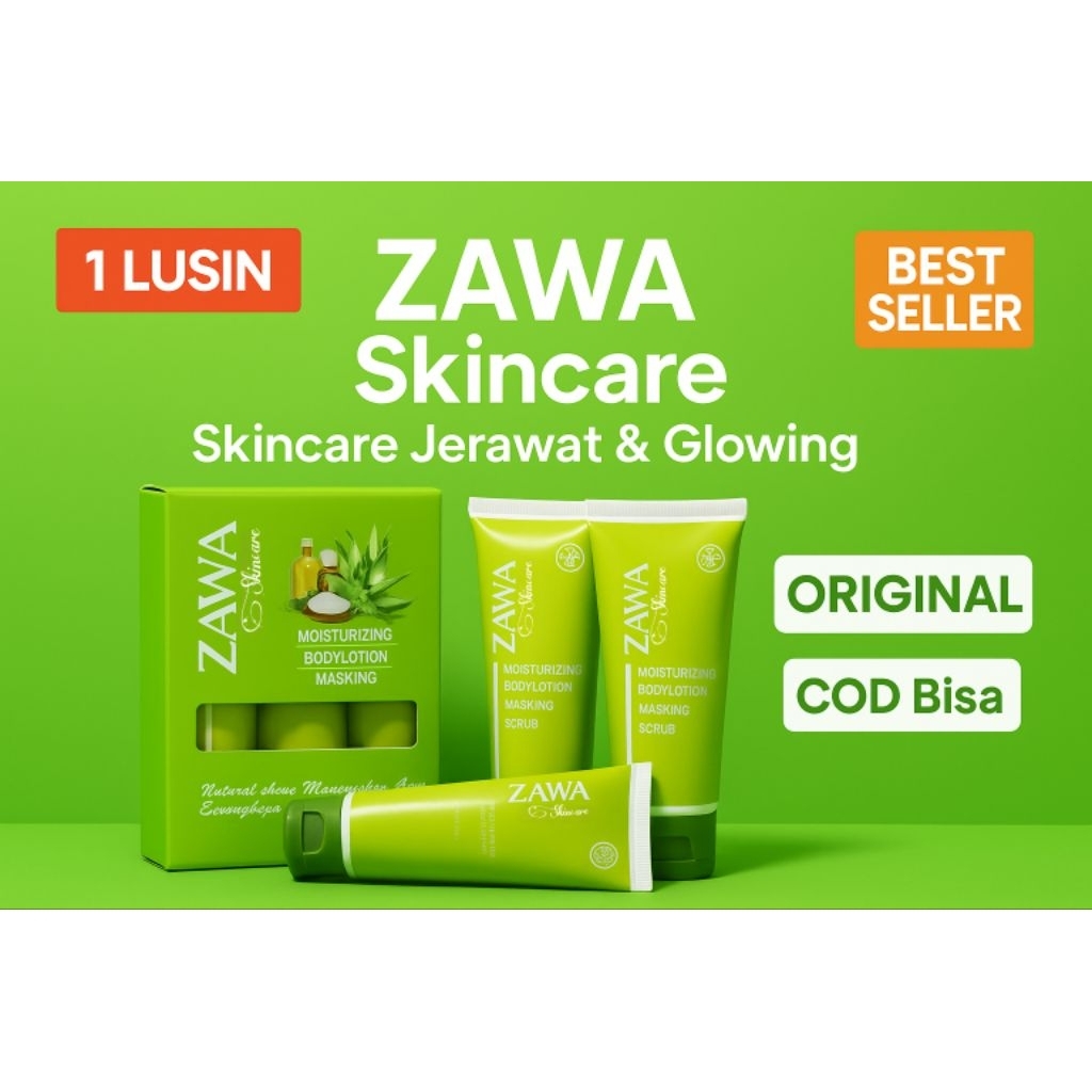 ZAWA Skincare 1 Lusin (12 Botol) | Skincare Jerawat & Glowing | BPOM Original