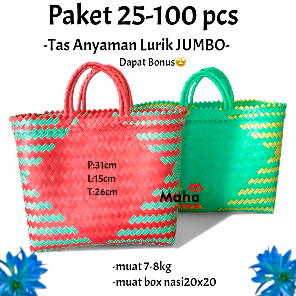 tas anyaman lurik jumbo L muat 8kg sembako tas hajatan tas syukuran  tas hempres lebaran