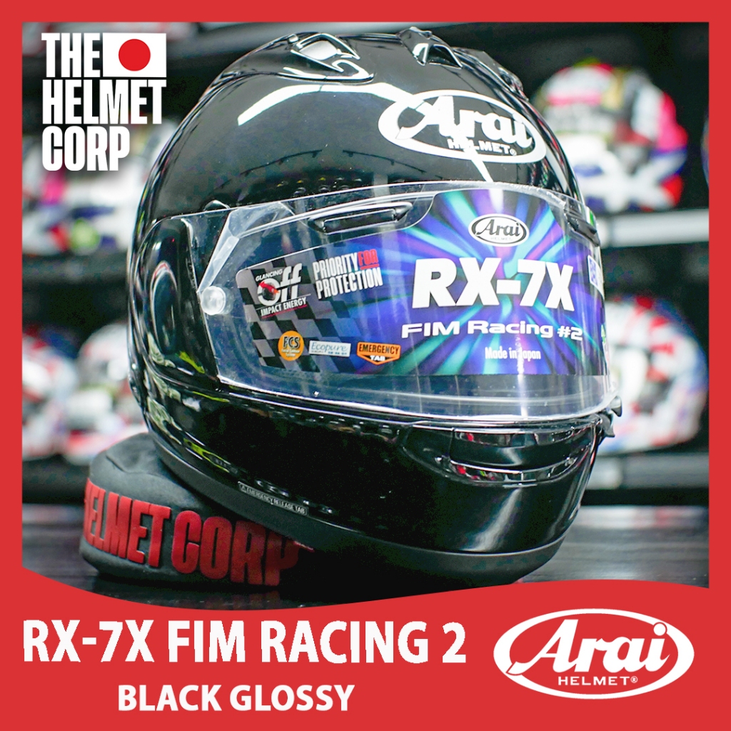 ARAI RX7X FIM RACING 2 BLACK GLOSSY FULL FACE MOTOGP HELMET RX-7X ORIGINAL