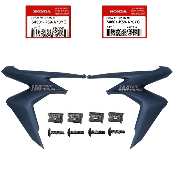 64501-K59-A70YC 64601-K59-A70YC Cover Sayap Kanan Kiri Vario 125 150 LED 2018 - 2021 Biru Dof