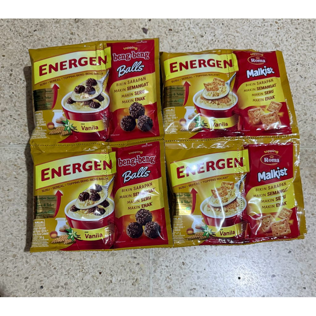Energen vanilla beng-beng balls & Energen Malkist  || 1 renceng  || Sereal