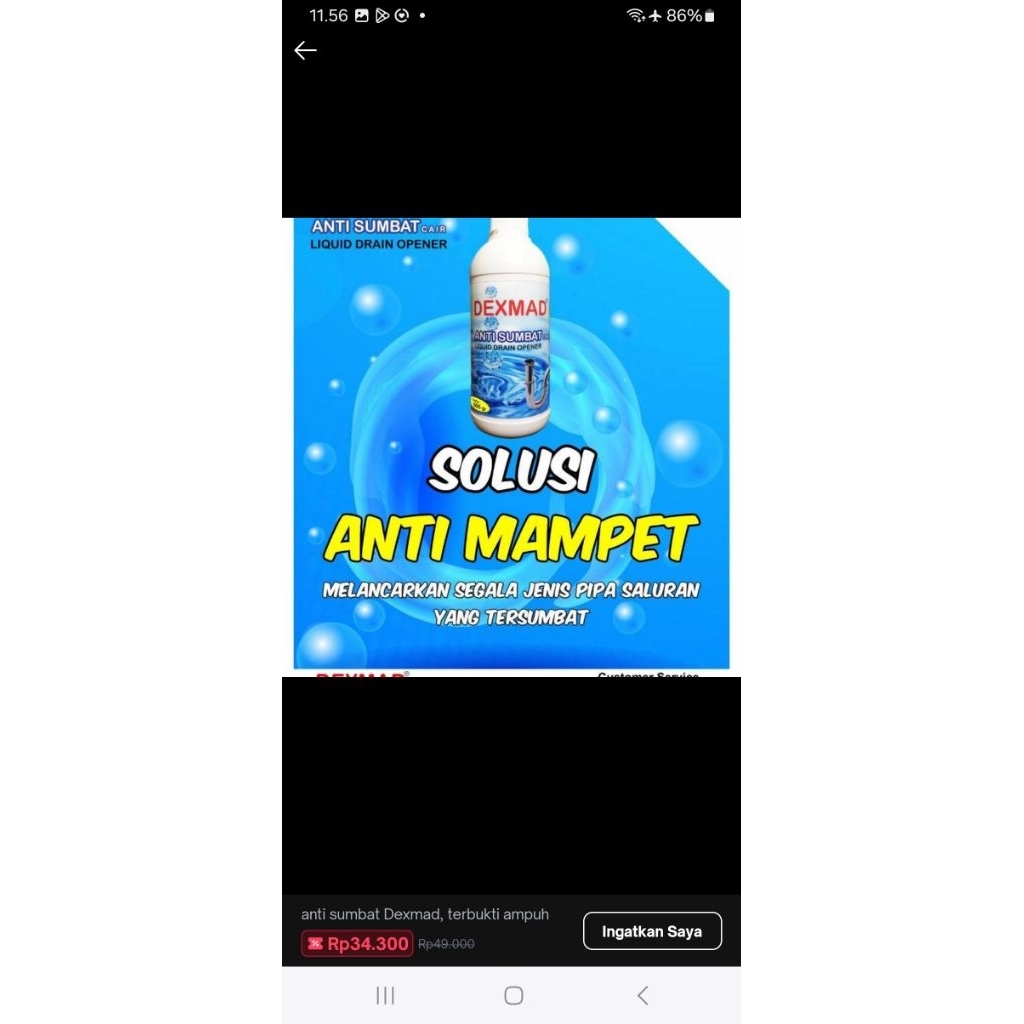 anti sumbat dexmad, cairan anti sumbat terbukti ampuh