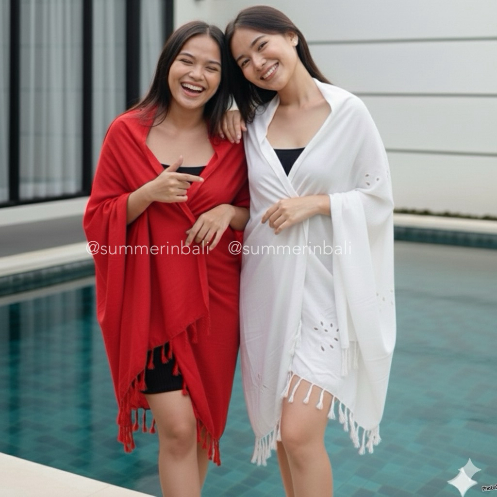 KAIN PANTAI BALI RUMBAI POLOS