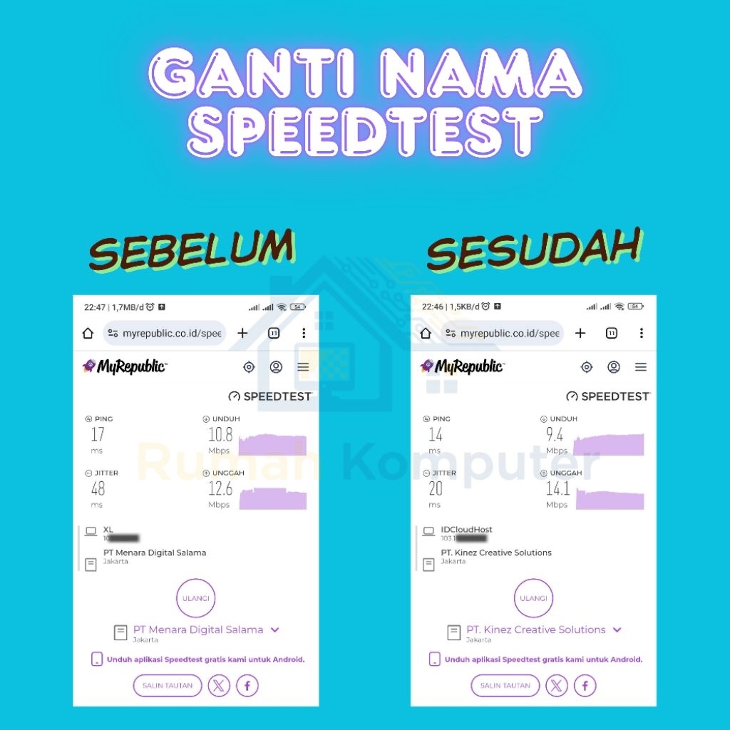 Ganti Nama Speedtest - jasa setting mikrotik