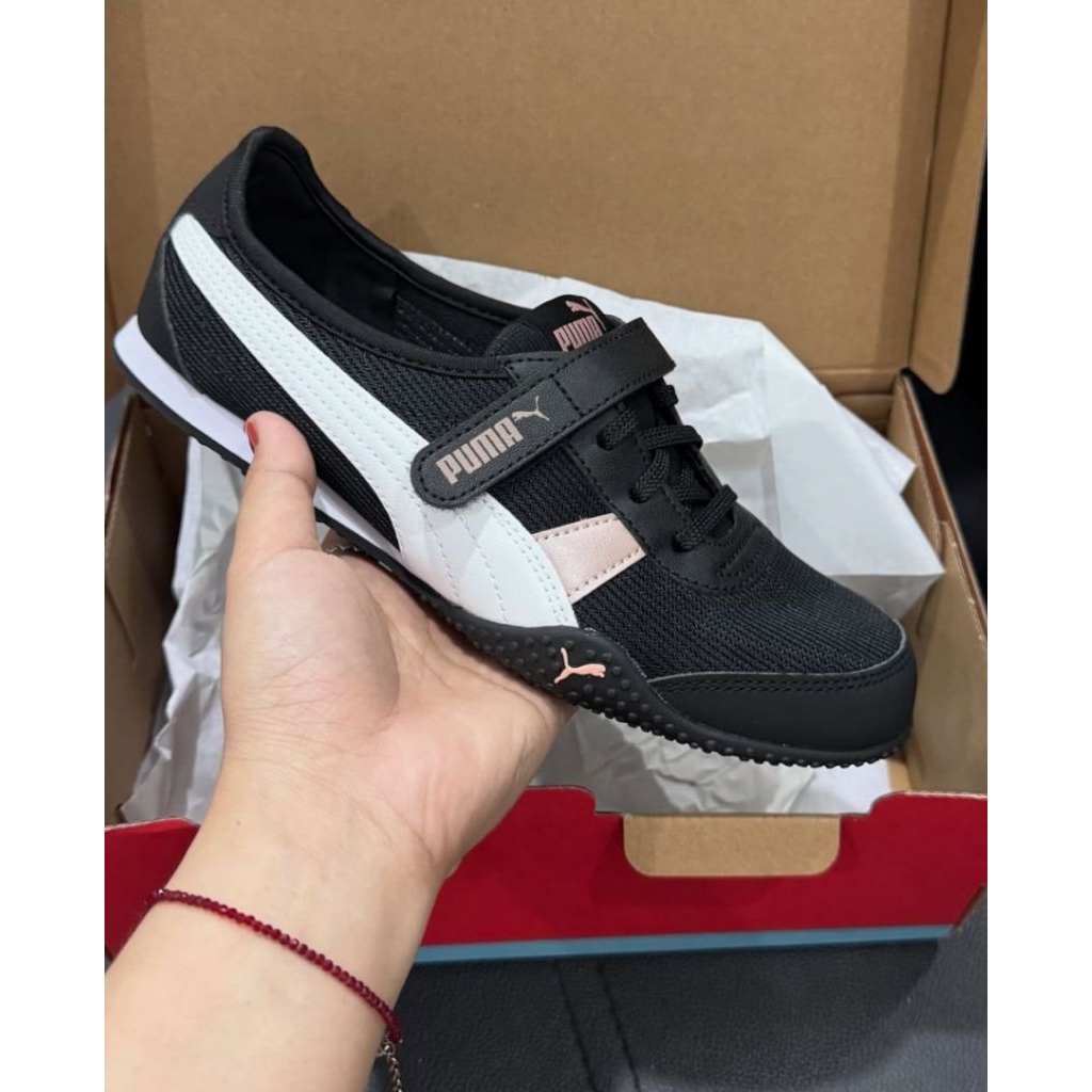 Sepatu Puma Bella V Women's Sneakers Shoes - Black White Rosegold