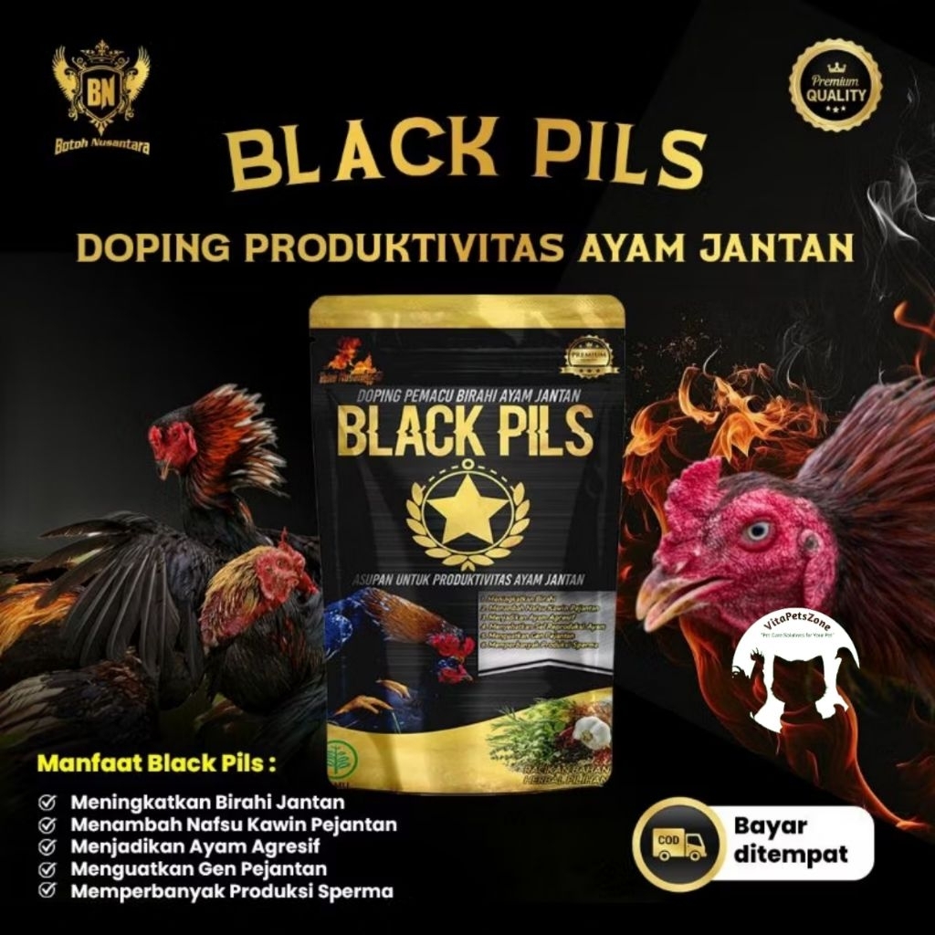 BLACK PILS Doping ayam jantan pemacu birahi agresif kawin