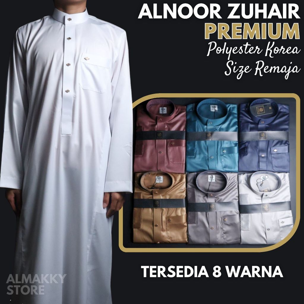 JUBAH ALNOOR ZUHAIR REMAJA POLYESTER - Gamis Pria Remaja Polyester Premium Almakky Store