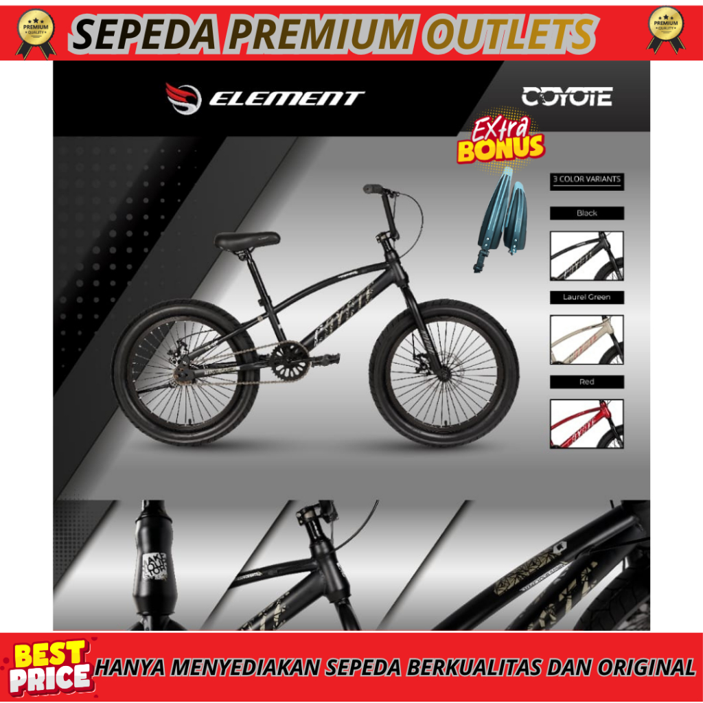 Sepeda Bmx 20 Element Coyote NEON 100D