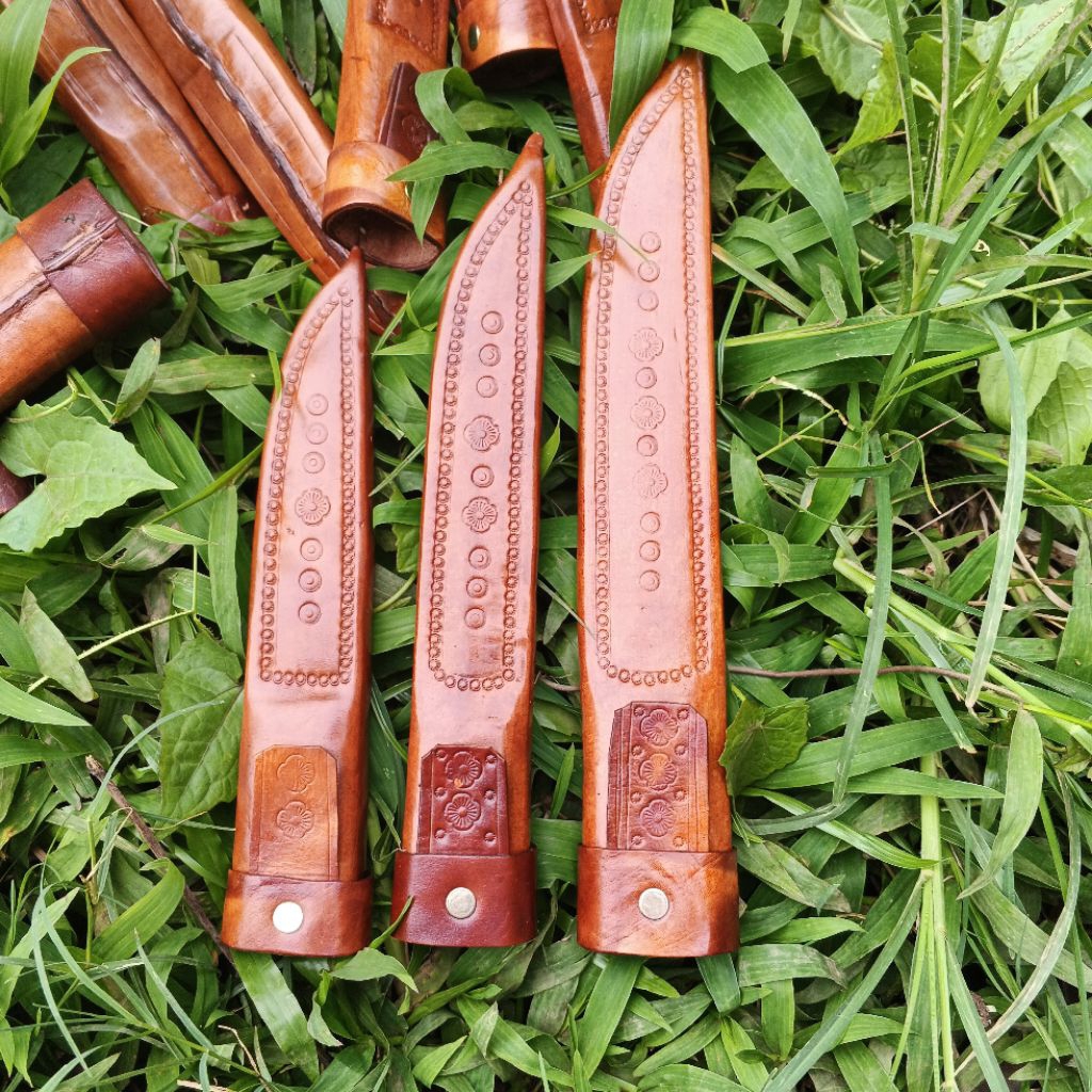 Sarung pisau, kulit sapi asli, Pb 10cm, 15cm dan 20cm