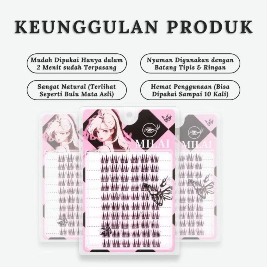 MILAI BULU MATA PALSU /hanya bulu mata belum lem & pinset
