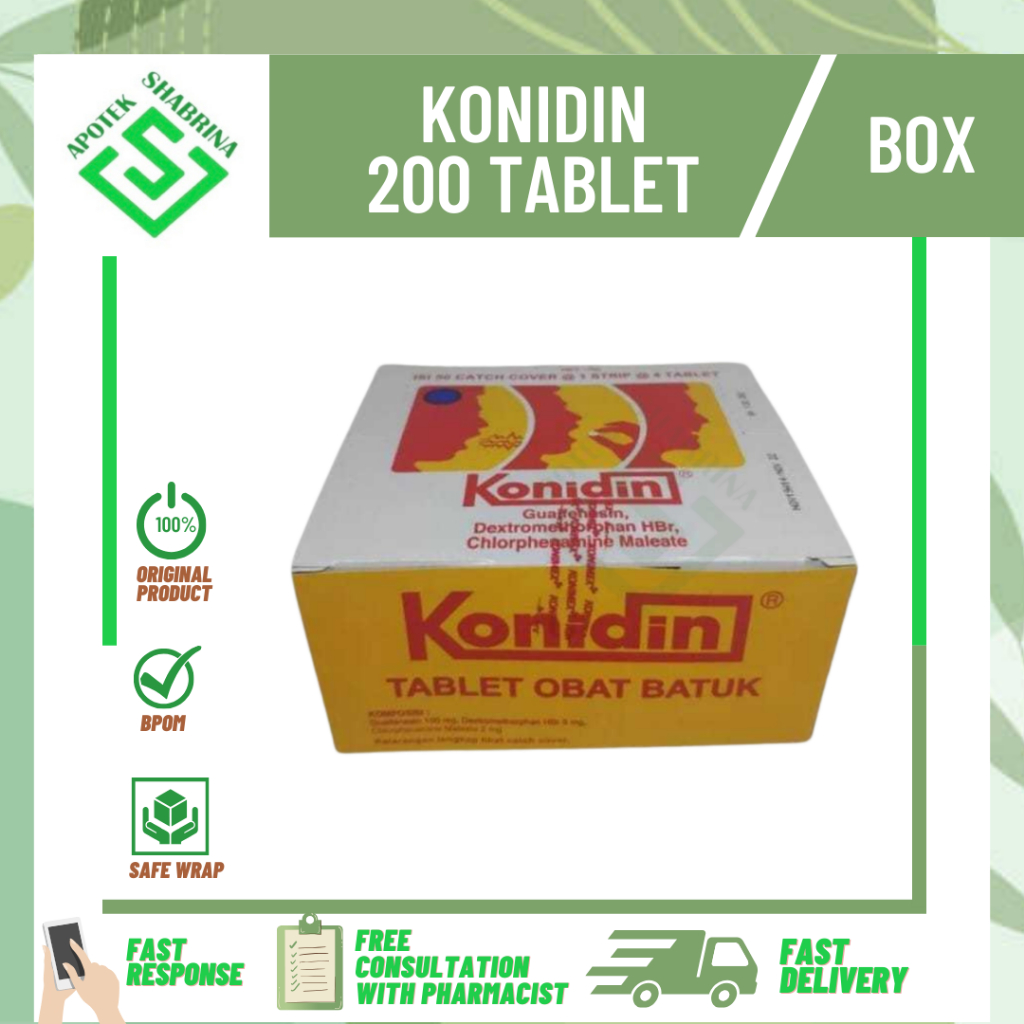 KONIDIN 100TABLET / BOX / MENGATASI BATUK
