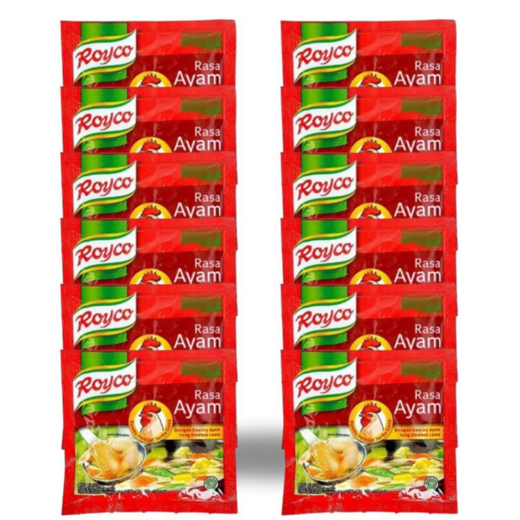 ROYCO BUMBU PENYEDAP RASA AYAM 1 RENCENG ISI 12 SACHET/KALDU MASAK HARIAN/MASAK BESAR