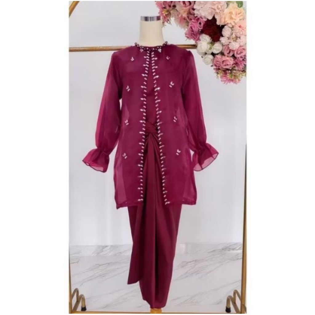 PL one set wanita outer jeema stelan wanita atasan rok lilit