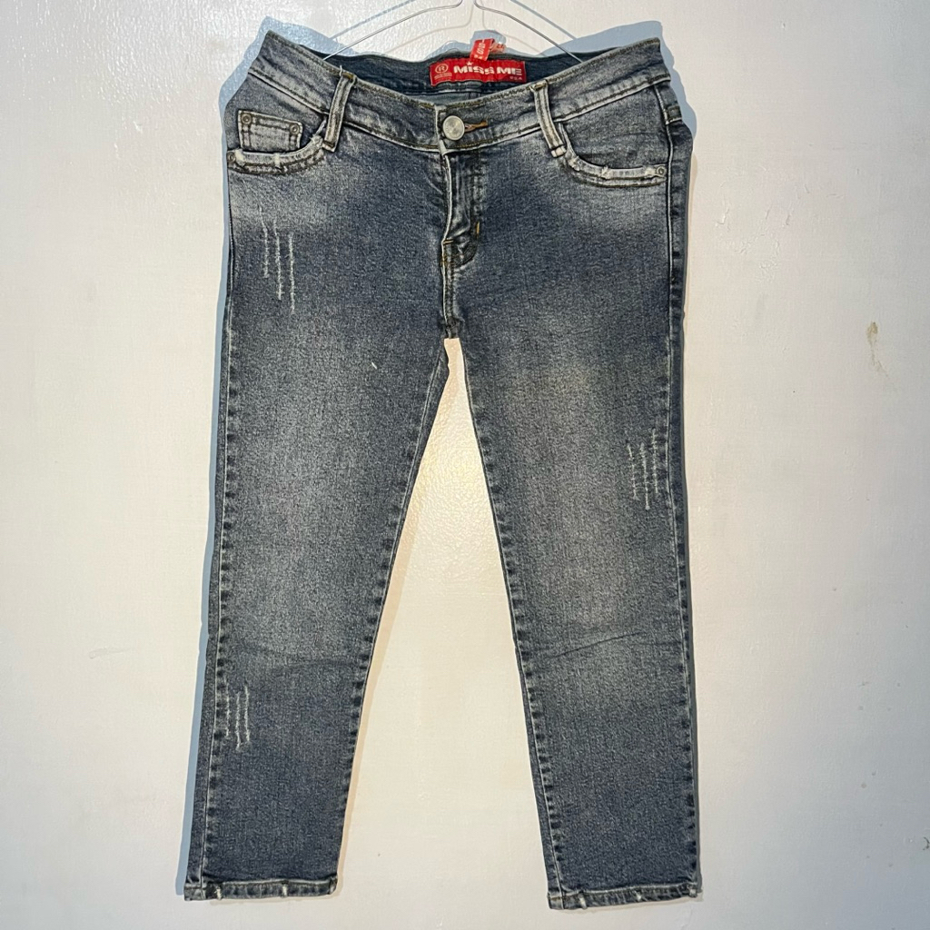 PRELOVED MISS ME JEANS WANITA CROPPED / CAPRI - LP 70 - DARK WASH RIPPED