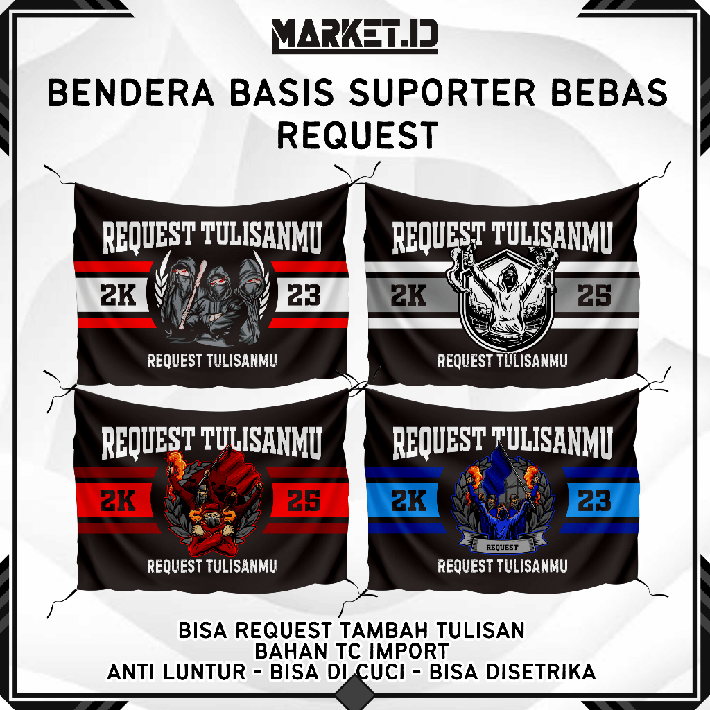 BENDERA SUPORTER JUMBO BEBAS REQUEST | BENDERA KOMUNITAS | BENDERA KAIN TC
