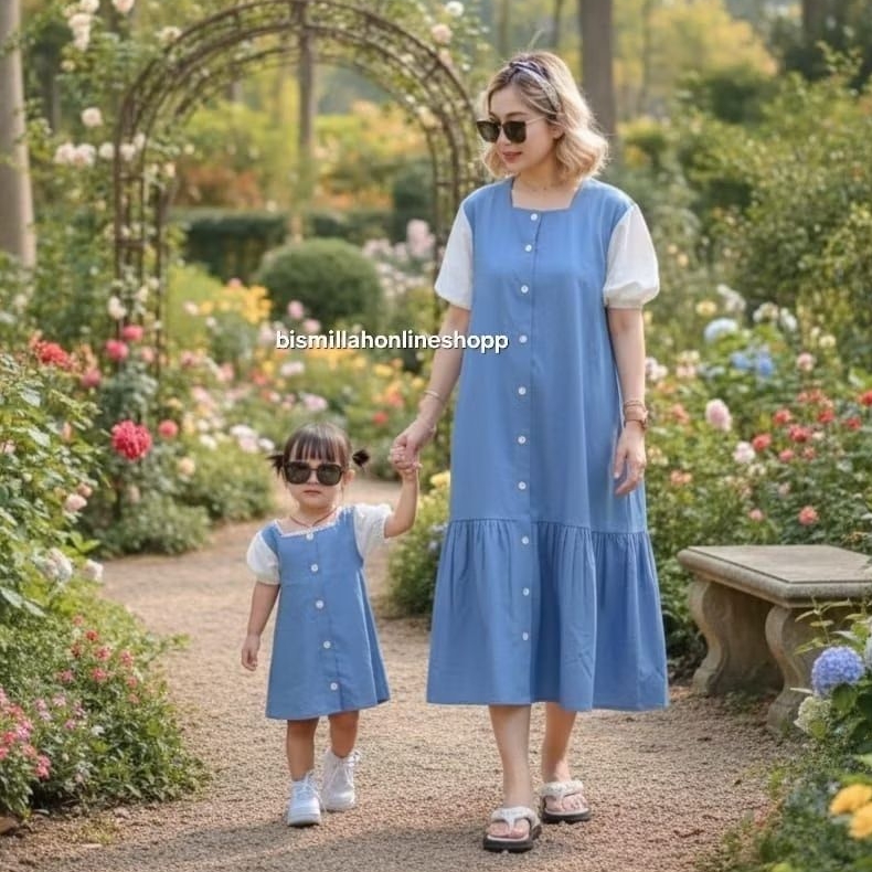 Long Tunik Adinda Couple Ibu Anak / Baju Couple Ibu Dan Anak Perempuan / Atasan Couple Mom Dan Kids 