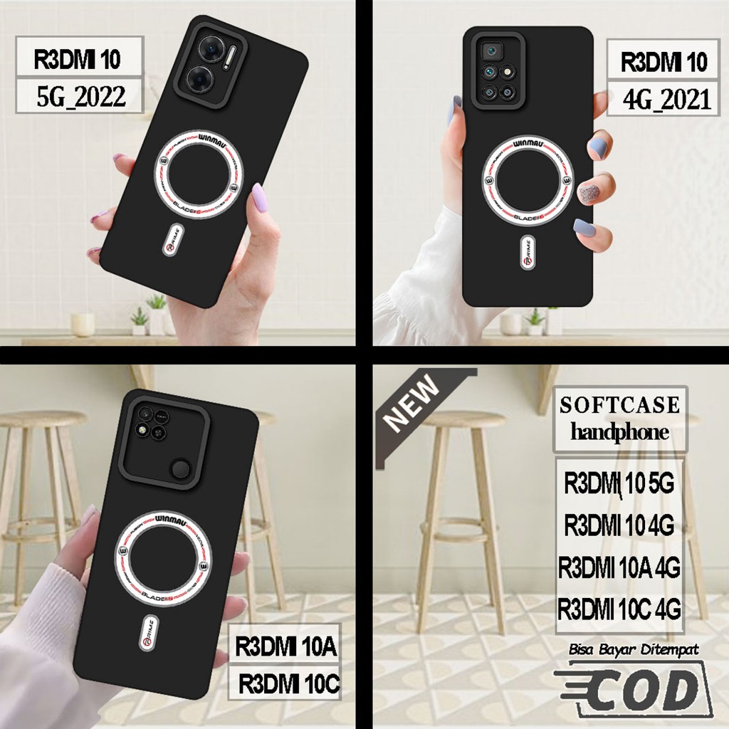 Case REDMI 10 5G ,REDMI 10 4G ,case REDMI 10A ,case REDMI 10C _Casing silikon hitam bening elastis