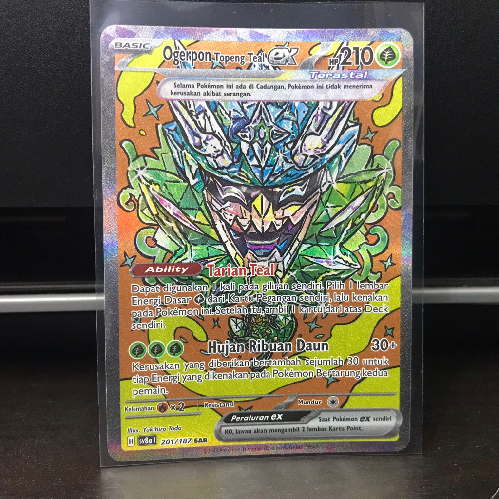 Ogerpon Topeng Teal Ex SAR Pokemon Terastal Festival Indonesia Sv8a