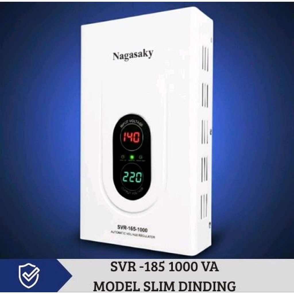 NAGASAKY STABILIZER STAVOL DIGITAL AUTOMATIC SLIM DINDING 1000VA DENGAN LED DISPLAY SVR-185-1000