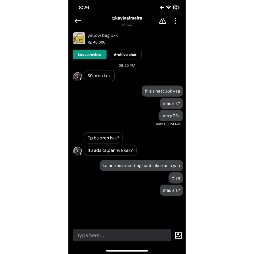 yellow bag crsl +kemeja hitam