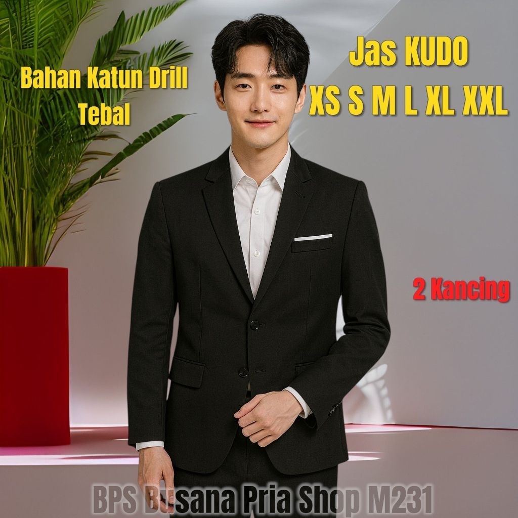 BPS Jas Pria KUDO Blazer Cowok Laki Laki  Seven Teen Polos Korean Style Korea Viral Laris Katun Dril