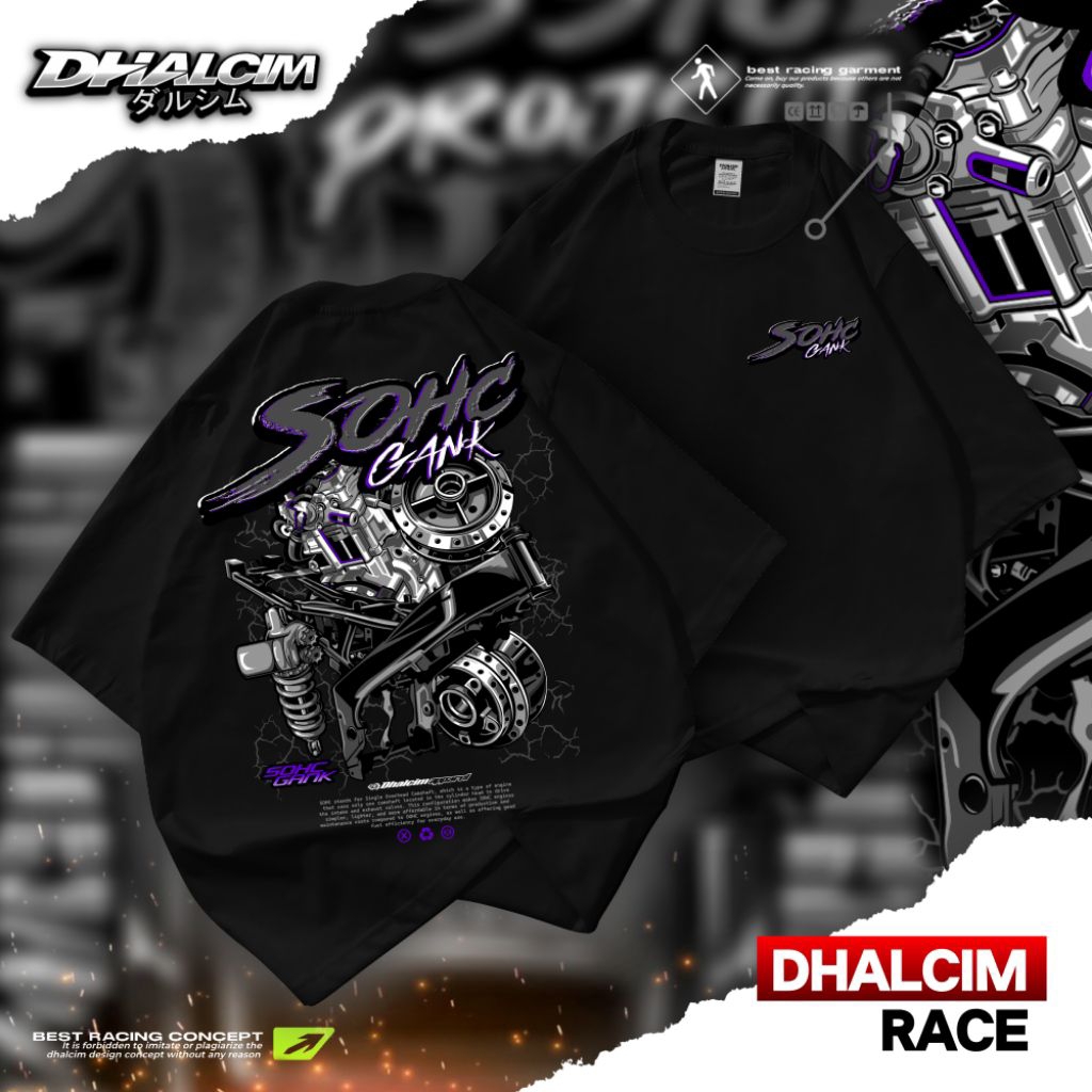 ( KAOS DISTRO SOHC GANK FUL COTTON 24S TEBAL), KAOS SOHC GANK, TSHIRT SOHC RACING, KAOS DISTRO SOHC 