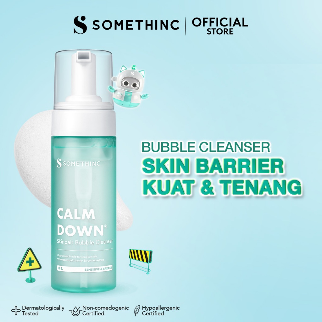 SOMETHINC Calm Down Skinpair Bubble Cleanser  - Sabun Cuci Muka untuk Kulit Sensitif & Iritasi. Mere