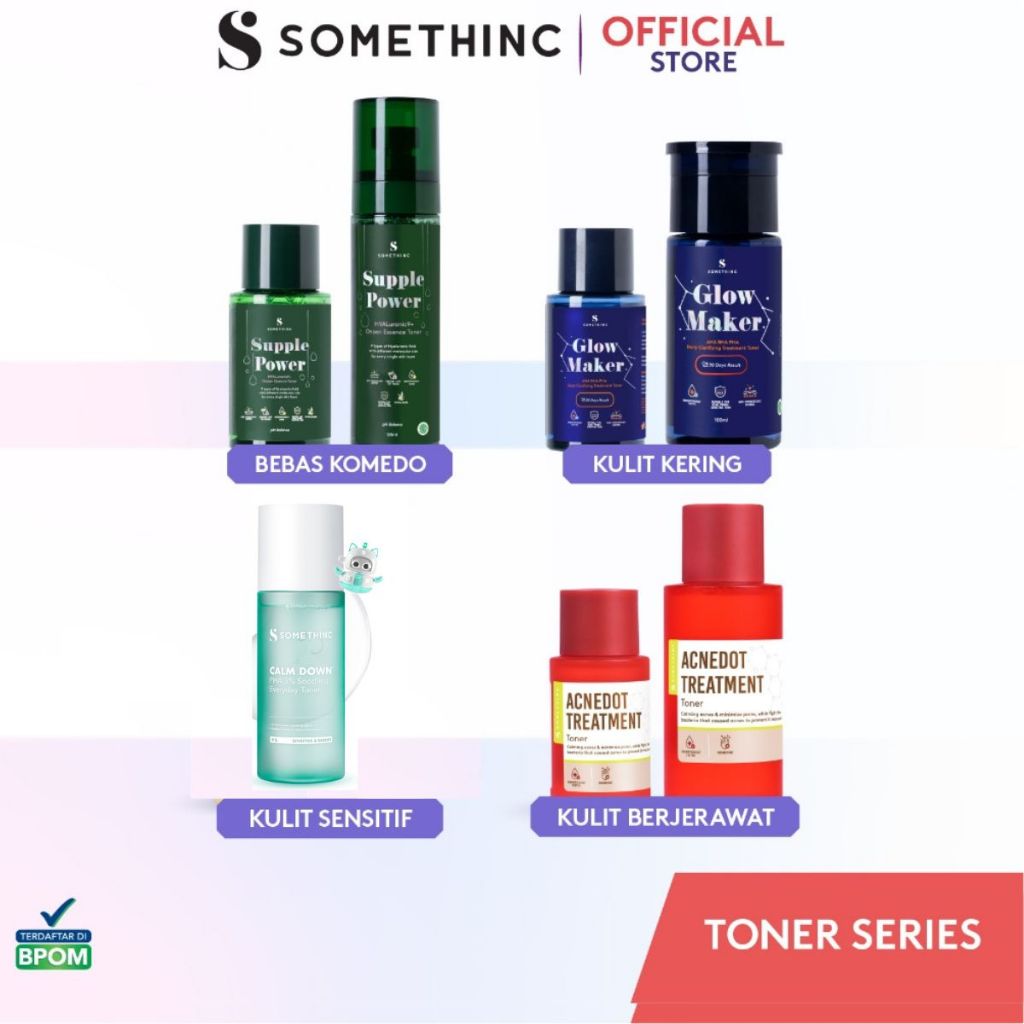 SOMETHINC Toner Series (Glow Maker Toner, Supple Power Toner, Calm Down Toner, Acnedot Toner, Skin G