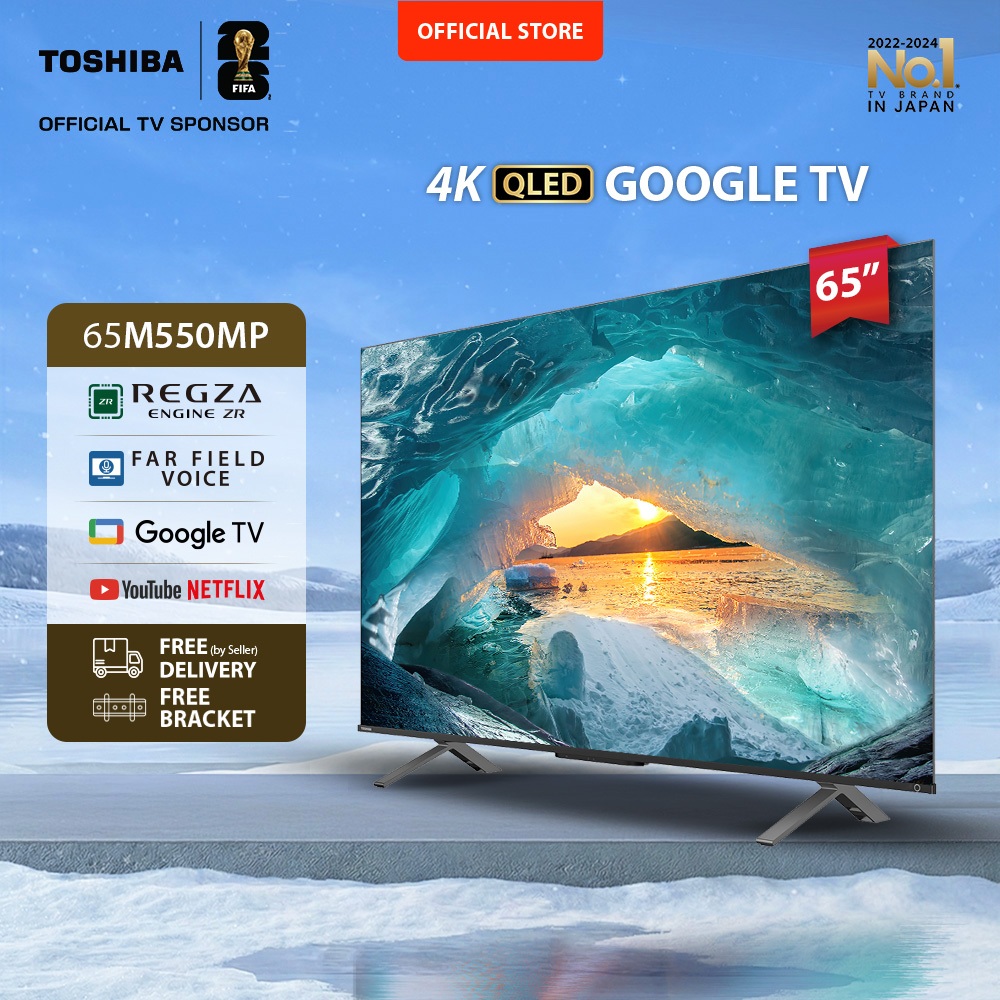 [FREE BRACKET] Toshiba TV 65" 4K UHD Google TV - Quantum Dot QLED FALD Dolby Vision Atmos Bazooka Wo